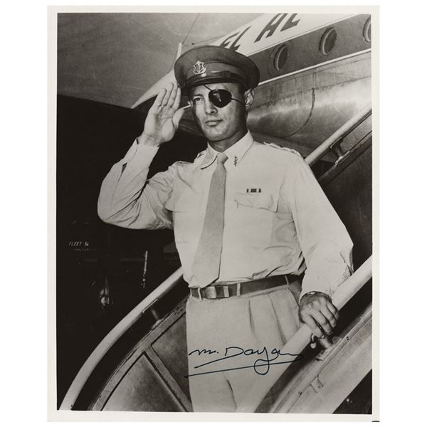 Moshe Dayan Signed Photograph