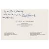 Image 1 : Otto Frank Signed Business Card