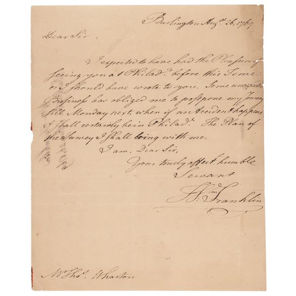 William Franklin Autograph Letter Signed