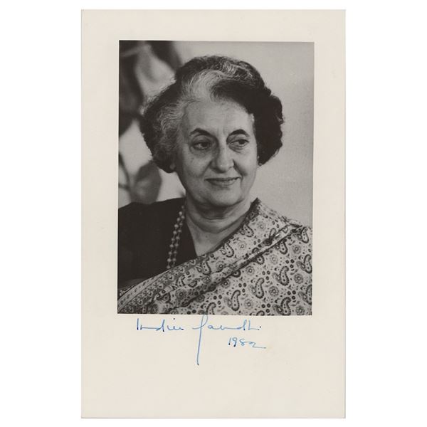 Indira Gandhi Signed Photograph