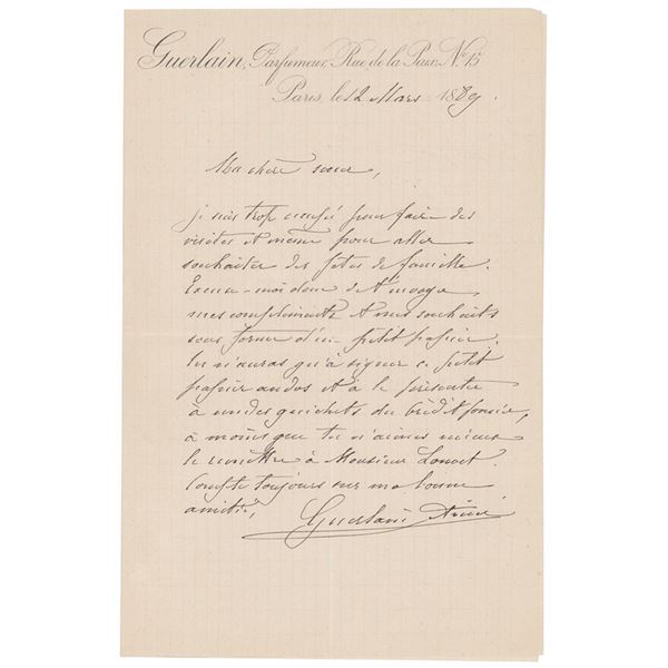 Aime Guerlain Autograph Letter Signed