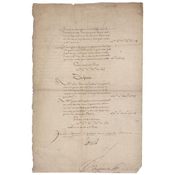 King Louis XIII Document Signed