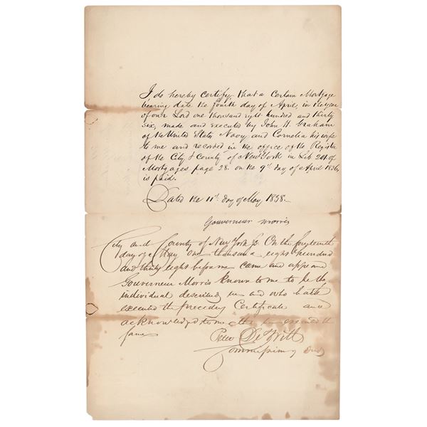 Gouverneur Morris II Document Signed