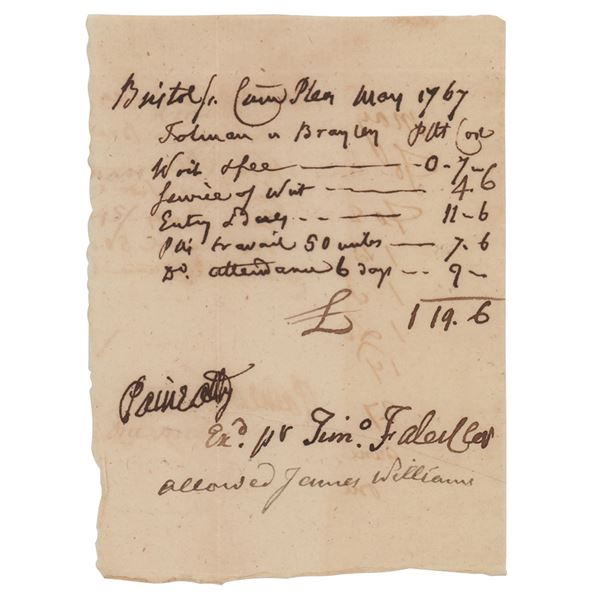 Robert Treat Paine Autograph Document Signed