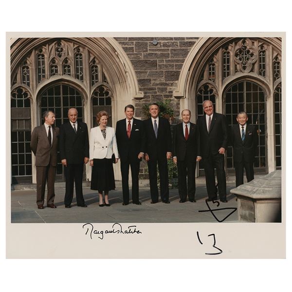 Margaret Thatcher and Helmut Kohl Signed Photograph