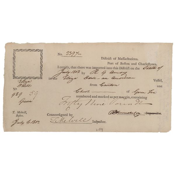 Benjamin Lincoln and Thomas Melvill Document Signed