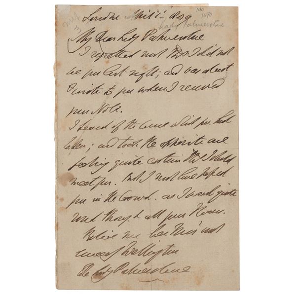 Duke of Wellington Autograph Letter Signed