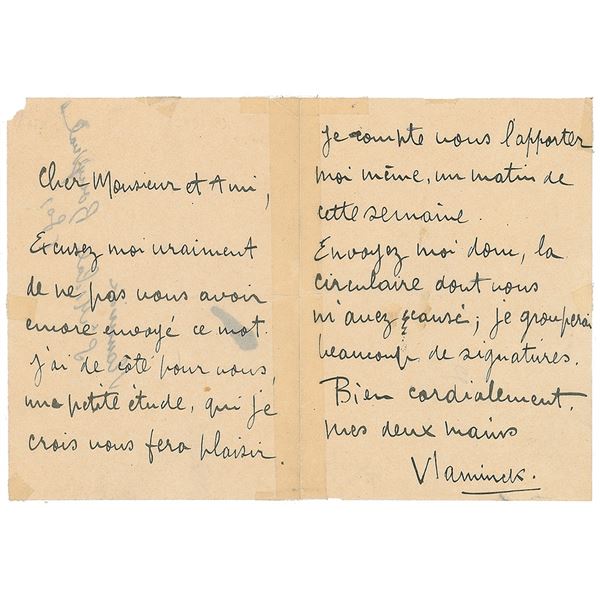 Maurice de Vlaminck Autograph Letter Signed