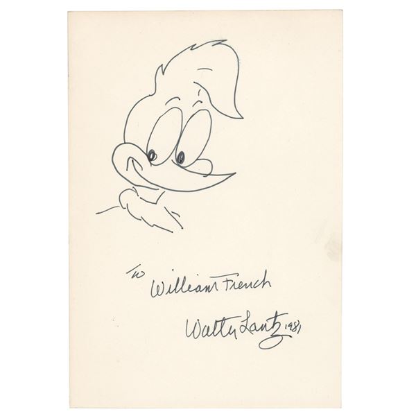 Walter Lantz Signed Sketch