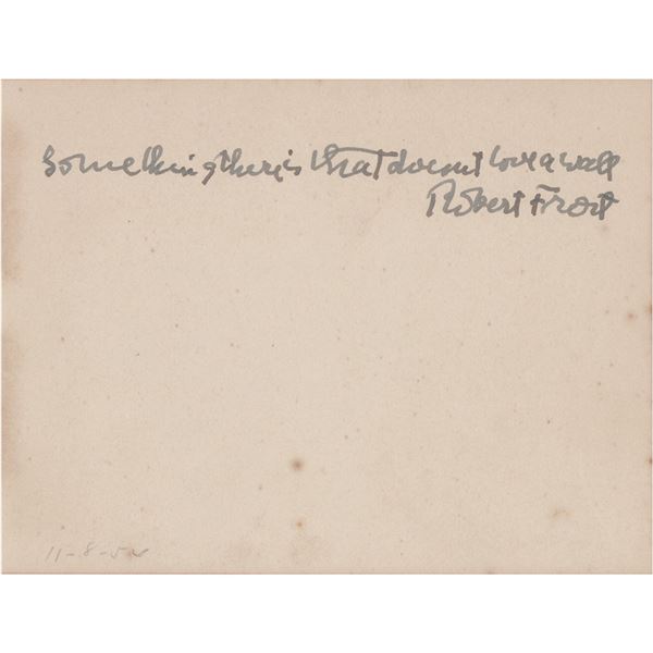 Robert Frost Autograph Quotation Signed