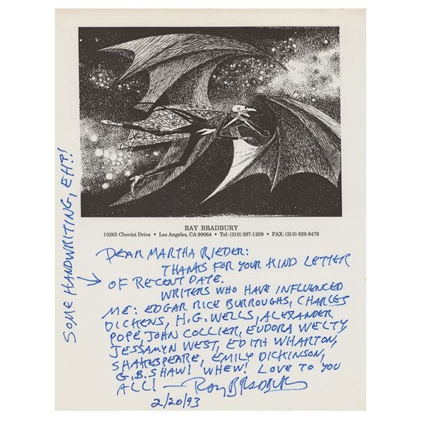 Ray Bradbury Autograph Letter Signed