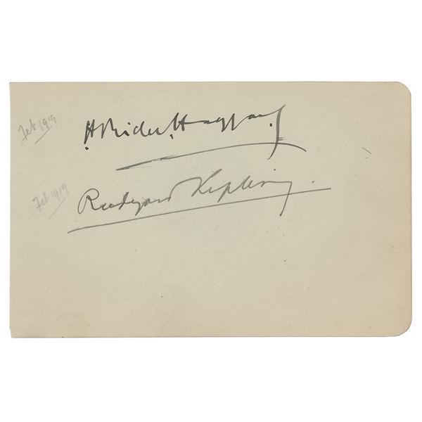 Rudyard Kipling and H. Rider Haggard Signatures