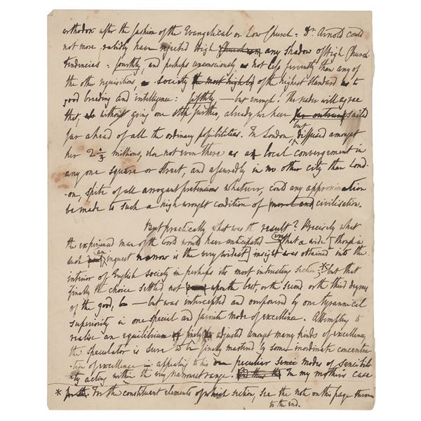 Thomas de Quincey Handwritten Manuscript