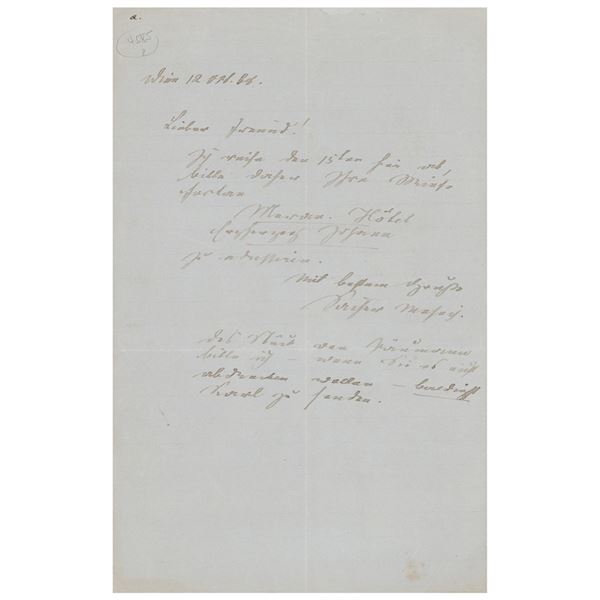 Leopold Sacher-Masoch Autograph Letter Signed