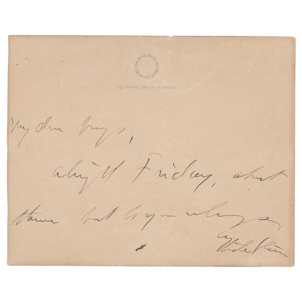 Gertrude Stein Autograph Letter Signed