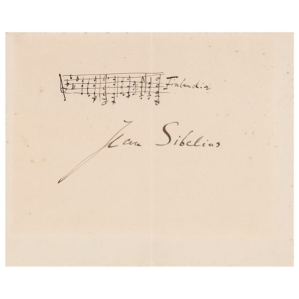 Jean Sibelius Autograph Musical Quotation Signed
