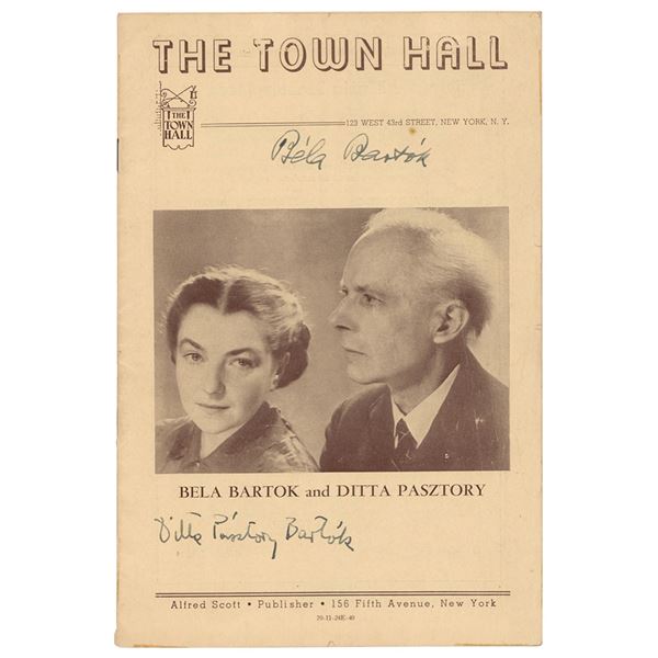 Bela Bartok Signed Program