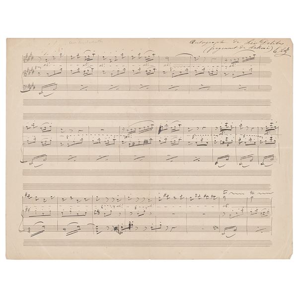 Leo Delibes Autograph Musical Quotation