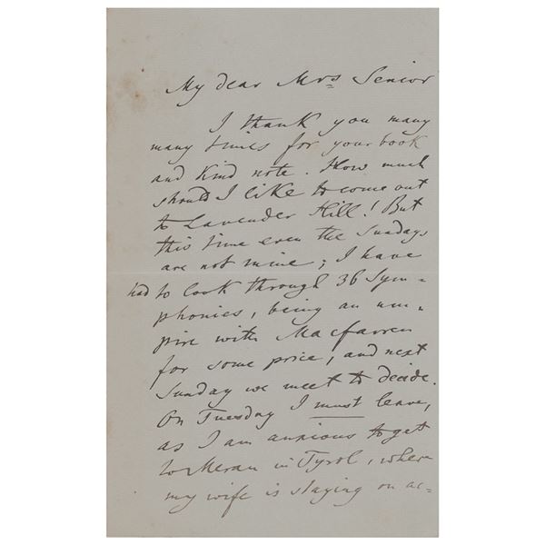 Joseph Joachim Autograph Letter Signed