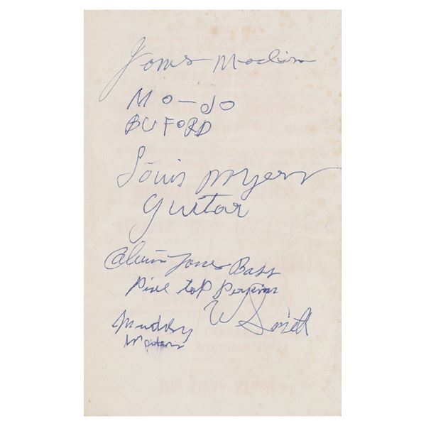 Muddy Waters and Band Signed Handbill
