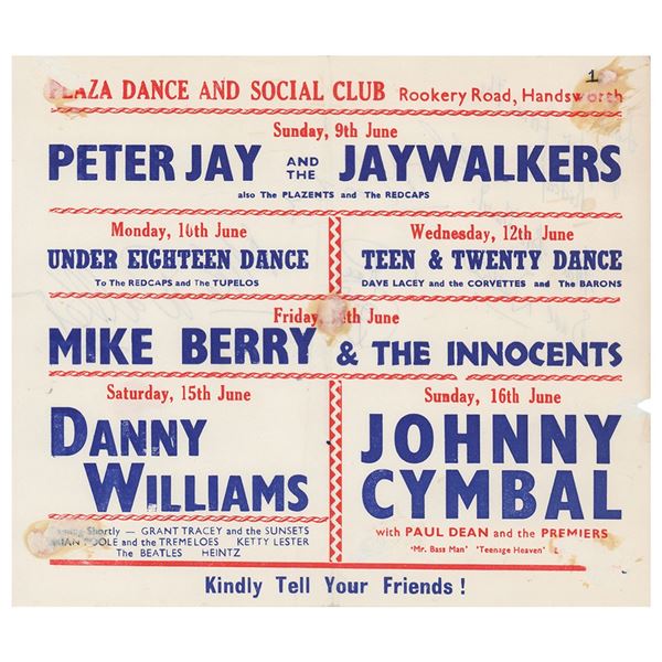 Beatles 1963 Birmingham Handbill