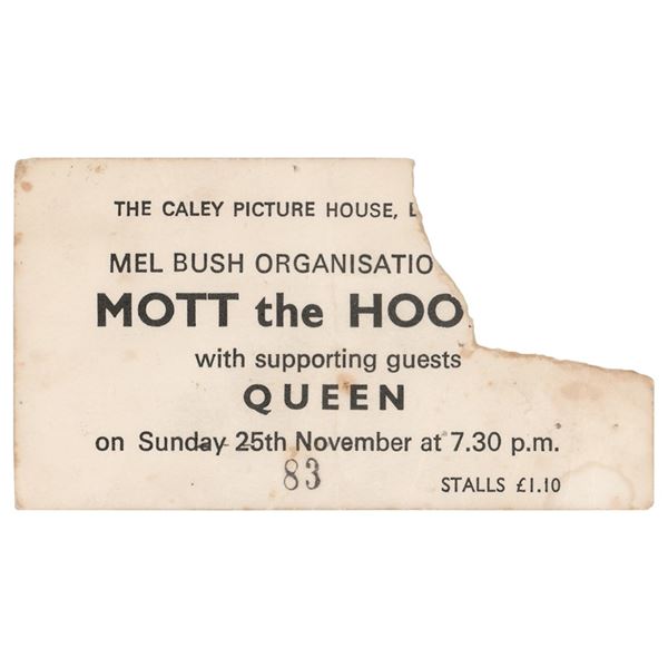 Queen 1973 Edinburgh Ticket Stub