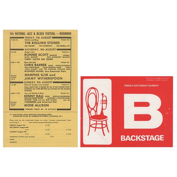 Rolling Stones 1964 Jazz and Blues Festival Handbill