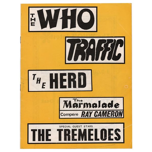 The Who and Traffic 1967 Sheffield Program