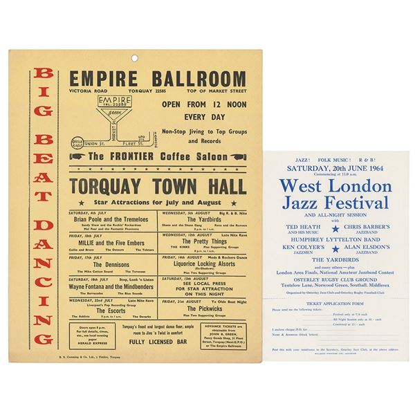 The Yardbirds 1964 Flyer and Handbill