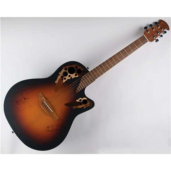 Justin Timberlake and Christina Aguilera Signed Guitar