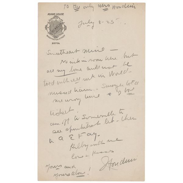 Harry Houdini Autograph Letter Signed