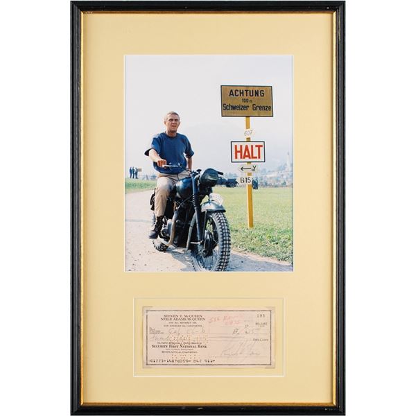Steve McQueen Signed Check