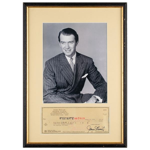 James Stewart Signed Check