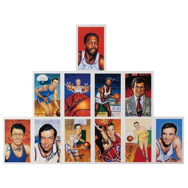 Basketball Hall of Fame (27) Signed Center Court Art Cards