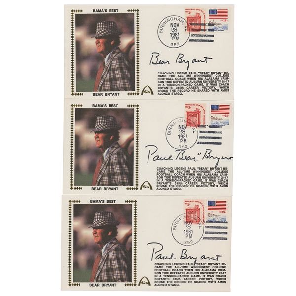 Paul 'Bear' Bryant (3) Signed Covers