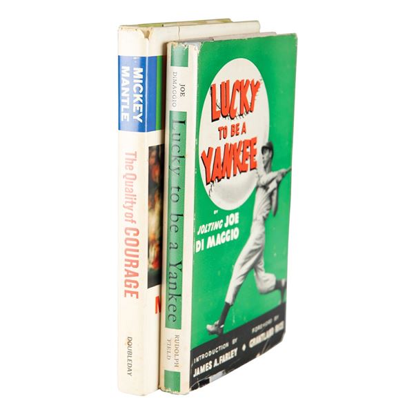 Mickey Mantle and Joe DiMaggio (2) Signed Books