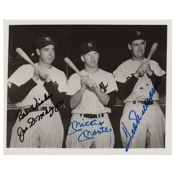 Mantle, Williams, and DiMaggio Signed Photograph