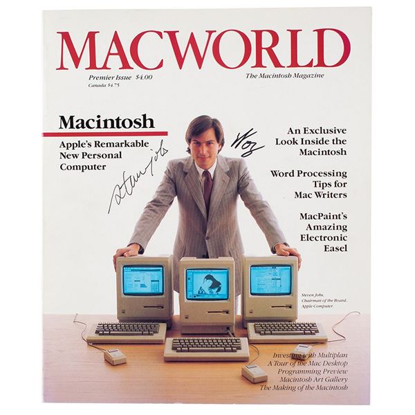 Steve Jobs and Steve Wozniak Signed Issue of Macworld #1