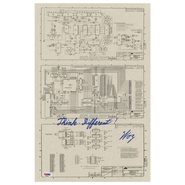 Steve Wozniak Signed Apple-1 Schematic