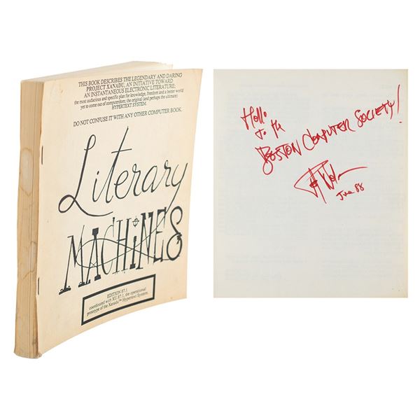 Ted Nelson Signed 'Literary Machines' Book
