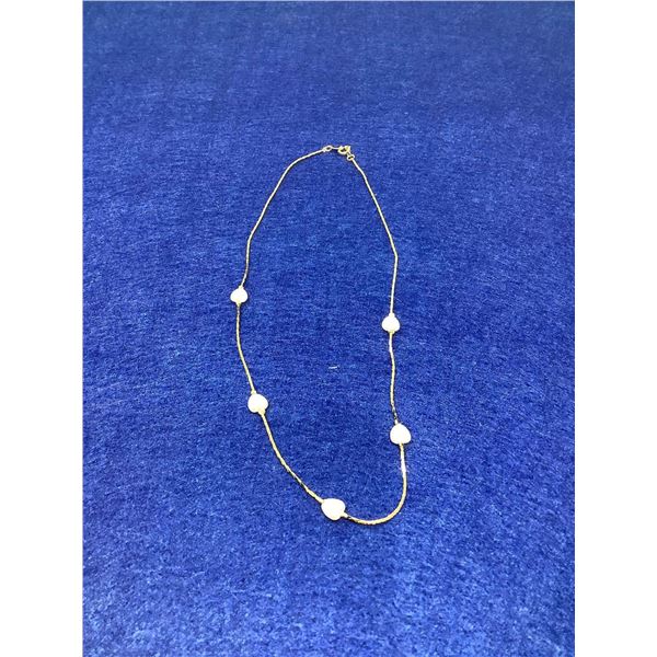 Ladies Pearl and 14K GP necklace 14 inch