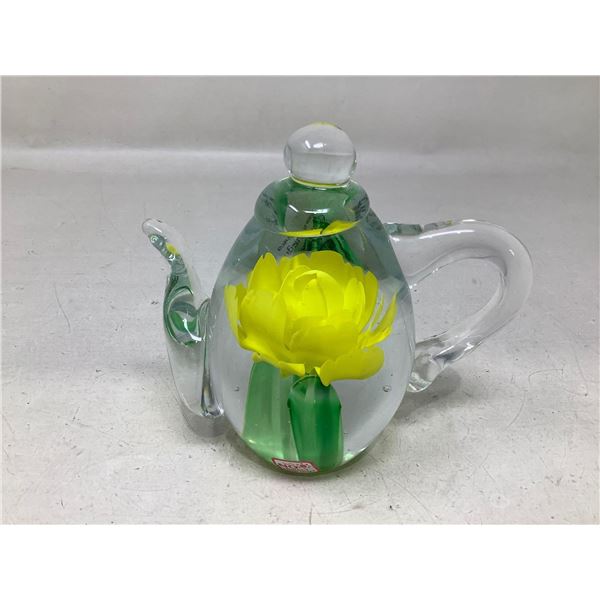 Decretive Blown Glass Tea Pot