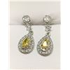 Image 1 : Ladies Teardrop Yellow Garnet Gemstone Earrings