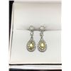 Image 2 : Ladies Teardrop Yellow Garnet Gemstone Earrings