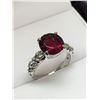 Image 2 : Ladies Sterling Silver Garnet 1.o Carat Gemstone Ring