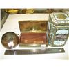 Image 2 : SMALL COPPER POT, A COFFEE TIN & A SMALL METAL & WOOD BOX