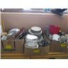 Image 1 : 3 BOXES OF DISHWARE, KNIFE BLOCK WITH KNIVES, ETC.