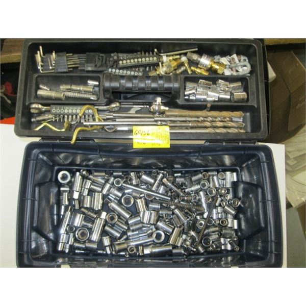 BLUE MASTERCRAFT TOOLBOX WITH ASST. SOCKETS, ETC.
