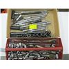 Image 1 : BOX OF ASST. EXTENSIONS, SOCKETS, ETC. & A TRAY WITH RATCHETS, SOCKETS, ETC.