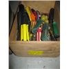 Image 1 : BOX OF ASST. SCREWDRIVERS, TIN SNIPS, ETC.